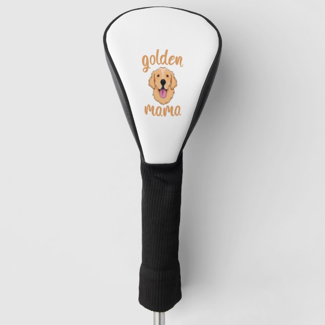Golden Retriever Mom  Golf Head Cover (Front)
