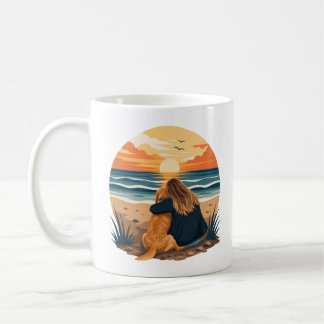Golden Retriever Mom Life Beach Sunset Coffee Mug