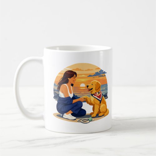 Golden Retriever Mom Life by the Sea Coffee Mug