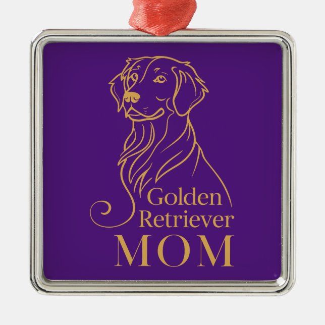 Golden Retriever Mom Metal Ornament (Front)