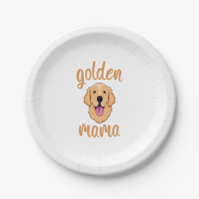 Golden Retriever Mom  Paper Plates (Front)