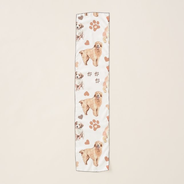 Golden Retriever Mom Pattern Scarf (Front)