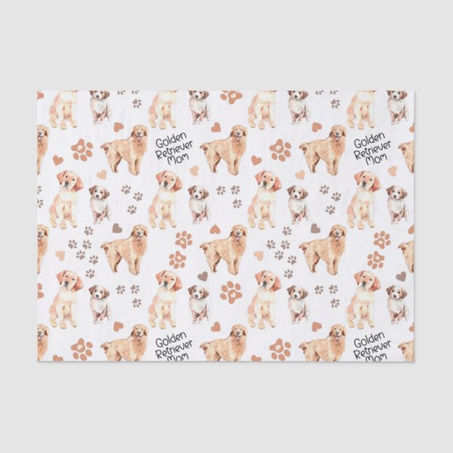 Golden Retriever Mom Pattern Tissue Paper (Front)