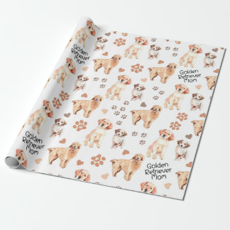 Golden Retriever Mom Pattern Wrapping Paper