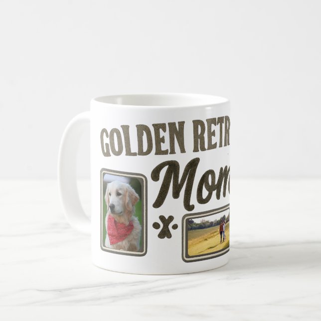Golden Retriever Mom Personalized Mug - Custom (Front Left)