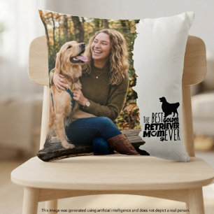 Golden Retriever mom photo home decor Throw Pillow