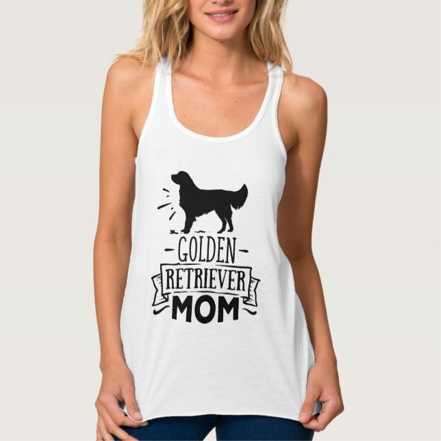 Golden Retriever Mom Puppy Dog Adoption Rescue Tank Top (Front)