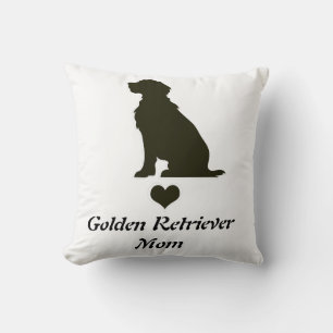Golden Retriever Mom Silhouette Heart T-Shirt Dog Throw Pillow