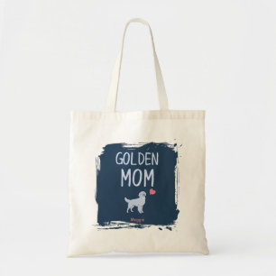Golden Retriever mom tote bag with custom name