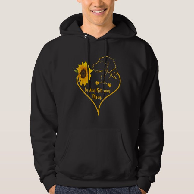 Golden Retriever Mom With Sunflower Dog Lovers Hoodie (Front)