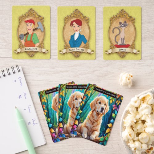 Golden Retriever Monogram kids Old Maid Game Old Maid Cards
