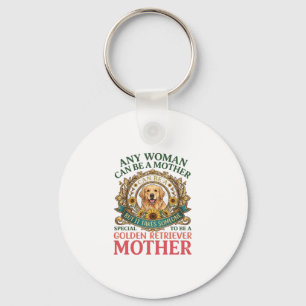Golden Retriever Mother Dog Sunflowers Bees_1 Keychain