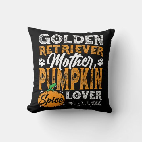 Golden Retriever Mother Pumpkin Halloween Lover Throw Pillow