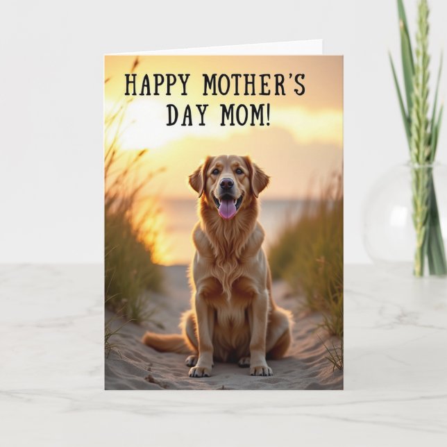 Golden Retriever Mothers Day Card (Front)