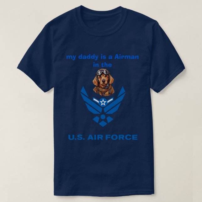 Golden Retriever My Airman Daddy T-Shirt (Design Front)