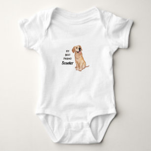 Golden Retriever My Best Friend Custom Name Baby Bodysuit