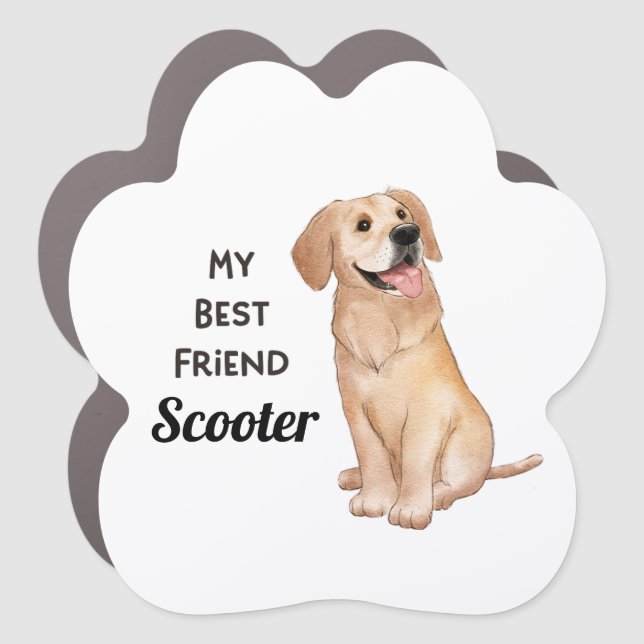 Golden Retriever My Best Friend Custom Name   Car Magnet (Front)