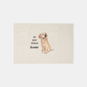 Golden Retriever My Best Friend Custom Name Outdoor Rug