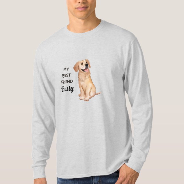 Golden Retriever My Best Friend Custom Name  T-Shirt (Front)