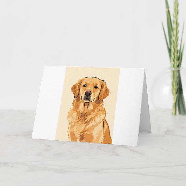 Golden Retriever Night city reflection Greeting Ca Card
