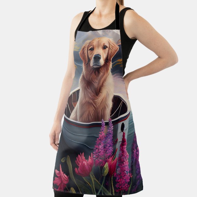 Golden Retriever on a Paddle: A Scenic Adventure Apron (Insitu)