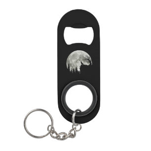 Golden Retriever On Mountain Spooky Halloween Moon Keychain Bottle Opener