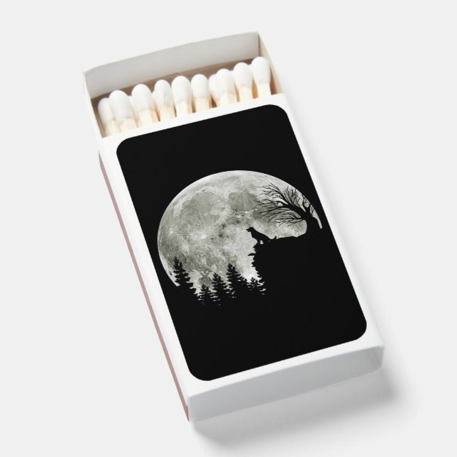 Golden Retriever On Mountain Spooky Halloween Moon Matchboxes (Front Open)