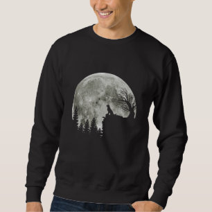 Golden Retriever On Mountain Spooky Halloween Moon Sweatshirt