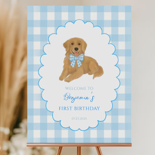 Golden Retriever One Golden Year Birthday Welcome Foam Board
