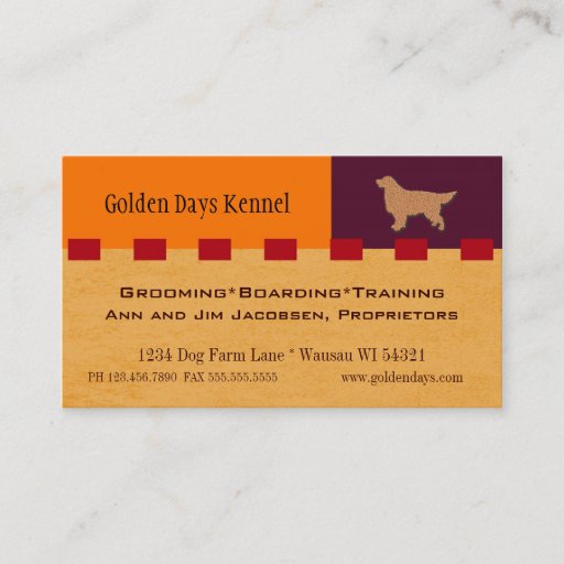 Customizable Golden Retriever / Dog Services Business Card