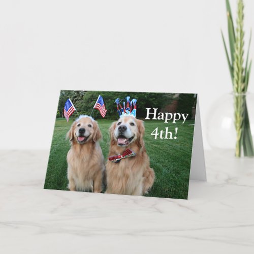 Golden Retriever Outdoor Independence Day Card