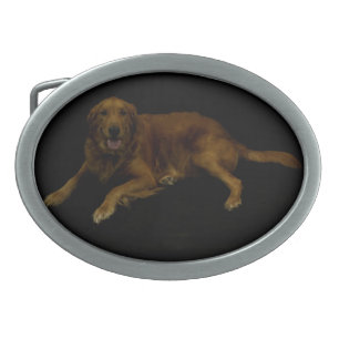 Golden Retriever Oval Belt Buckle