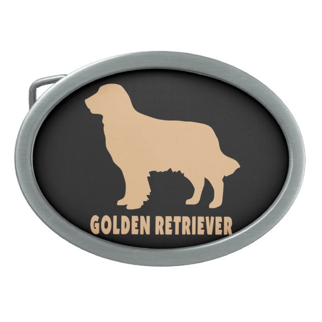 Golden Retriever Oval Belt Buckle (Front)