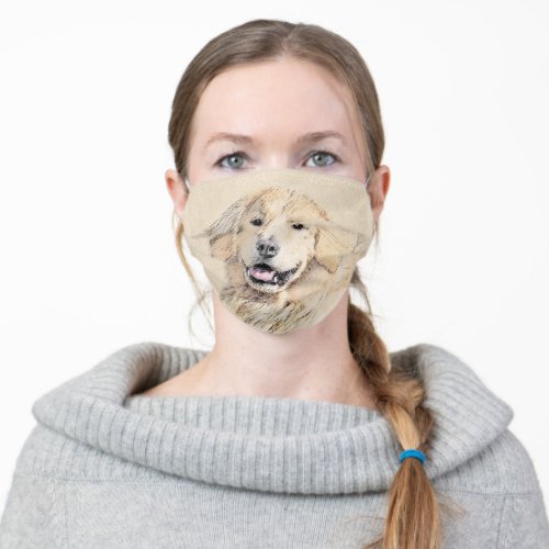 Golden Retriever Painting _ Cute Original Dog Art Adult Cloth Face Mask