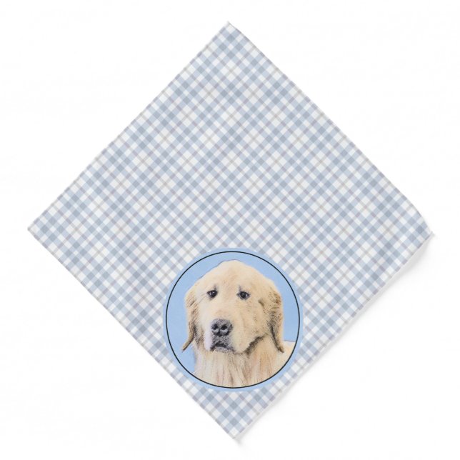 Golden Retriever Painting Cute Original Dog Art Bandana (Front)