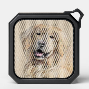 Golden Retriever Painting - Cute Original Dog Art Bluetooth Speaker