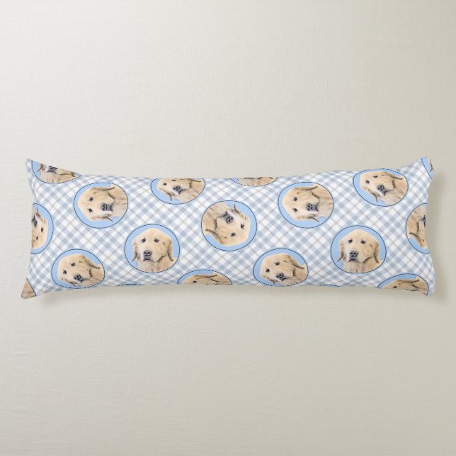 Golden Retriever Painting Cute Original Dog Art Body Pillow (Front)