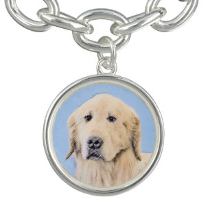 Golden Retriever Painting - Cute Original Dog Art Bracelet