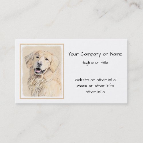 Golden Retriever Painting _ Cute Original Dog Art Business Card