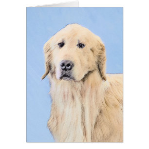 Golden Retriever Painting - Cute Original Dog Art Cards