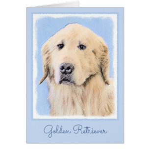 Golden Retriever Painting - Cute Original Dog Art Cards
