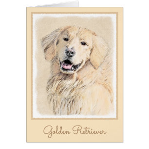 Golden Retriever Painting - Cute Original Dog Art Cards