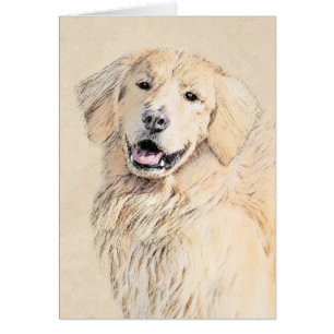 Golden Retriever Painting - Cute Original Dog Art Cards