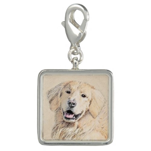 Golden Retriever Painting _ Cute Original Dog Art Charm