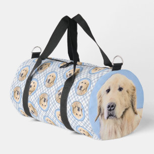 Golden Retriever Painting Cute Original Dog Art Duffle Bag