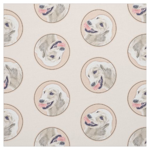 Golden Retriever Painting Cute Original Dog Art Fabric