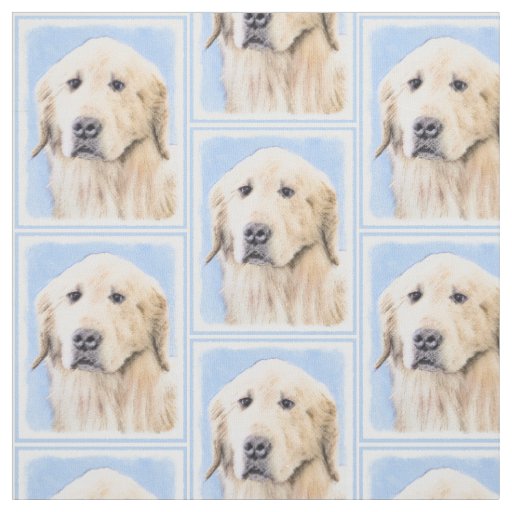 Golden Retriever Painting - Cute Original Dog Art Fabric