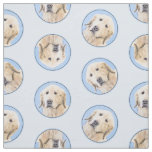 Golden Retriever Painting Cute Original Dog Art Fabric