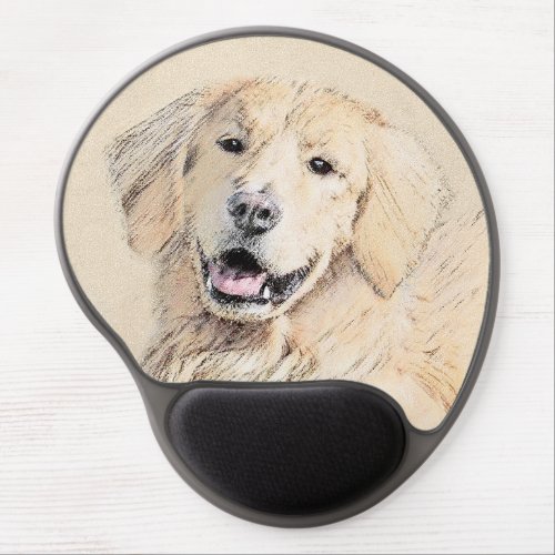 Golden Retriever Painting _ Cute Original Dog Art Gel Mouse Pad