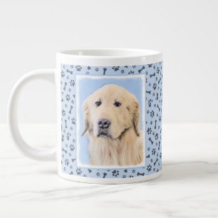 Golden Retriever Painting - Cute Original Dog Art Giant Coffee Mug